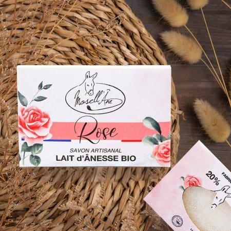 Savon lait d'ânesse BIO à la Rose - Mosell'âne 130gr